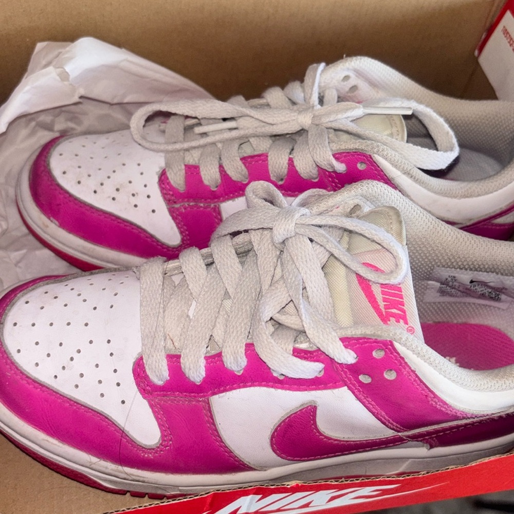 Nike Fuchsia and White Low-Top Sneakers